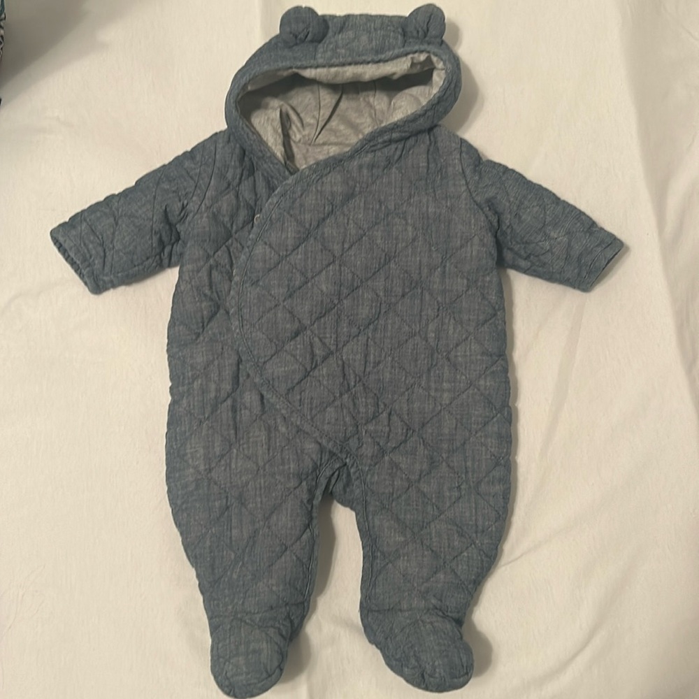 BabyGap chambray quilted one piece winter suit
